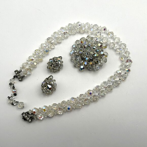 Unique Vintage Crystal Necklace Set - Picture 2 of 11